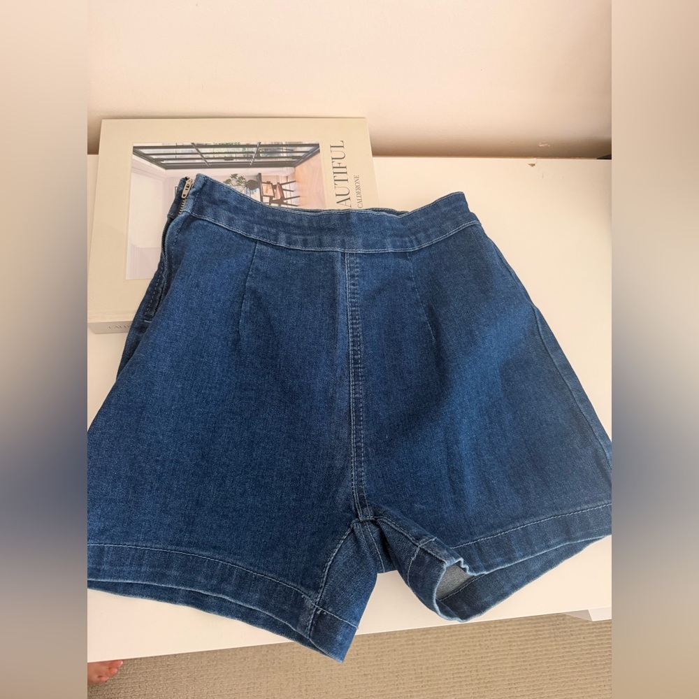 Denim Vest with Gold Buttons with shorts - Picture 3 of 3